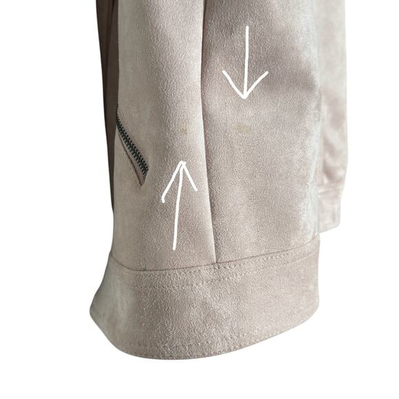 Philosophy Faux Suede Leather Moto Jacket Blush Pink Size M - Picture 12 of 12